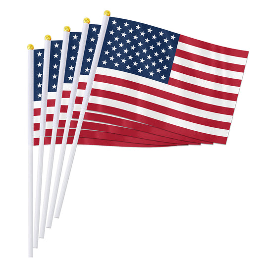PTEROSAUR 14*21cm US American Hand Flag, World International USA American National Hand Held Small Waving Flag Desk Decor Gifts